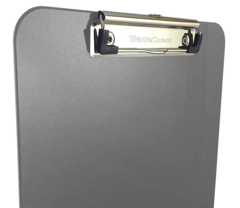 Trade Quest Plastic Clipboard Opaque Color Letter Size Low Profile Clip (Pack of 6) (Gray) - Image 2